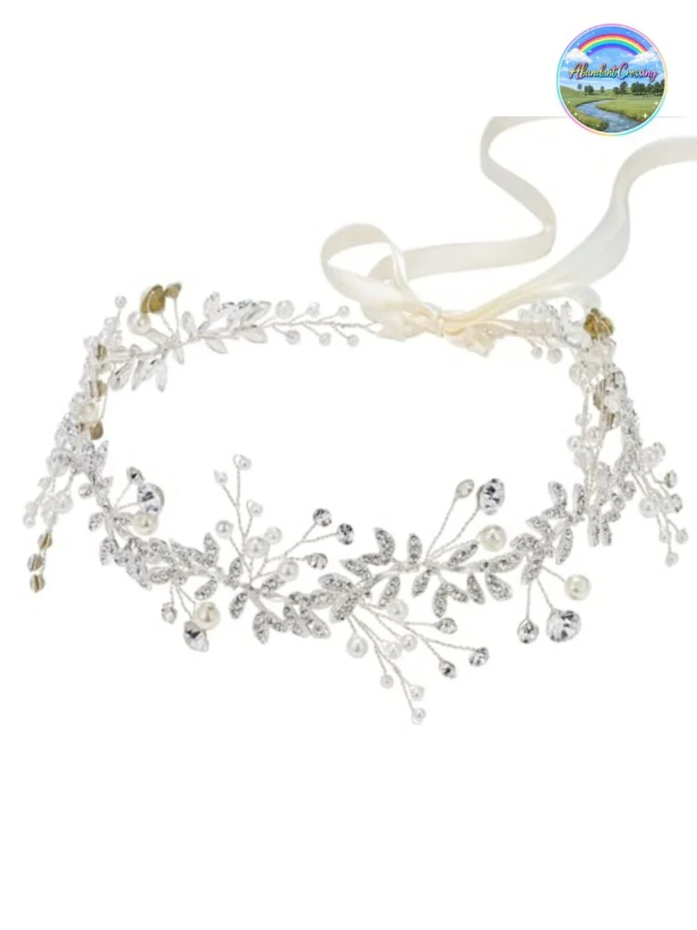 Bridal Pearl Crystal Headband Wedding Hair Accessory for Bride